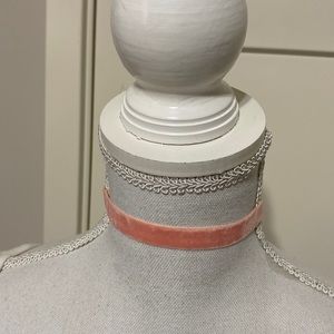 NWOT Pink Stretch Velvet Choker Necklace!